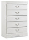 Anarasia Full Sleigh Headboard, Dresser, Mirror, Chest and Nightstand