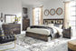 Drystan King Bookcase Bed with 2 Storage Drawers with Mirrored Dresser, Chest and Nightstand