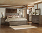 Juararo King/California King Panel Headboard Bed with Mirrored Dresser