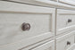 Robbinsdale King Sleigh Bed with Storage with Mirrored Dresser