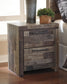 Derekson Queen Panel Bed with 2 Storage Drawers with Mirrored Dresser and Nightstand