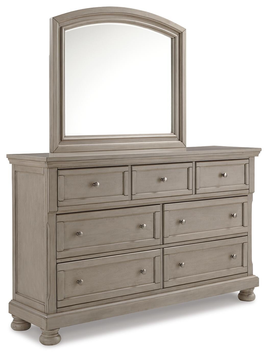 Lettner Queen Panel Bed with Mirrored Dresser, Chest and Nightstand