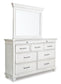Kanwyn Queen Panel Bed with Mirrored Dresser, Chest and Nightstand