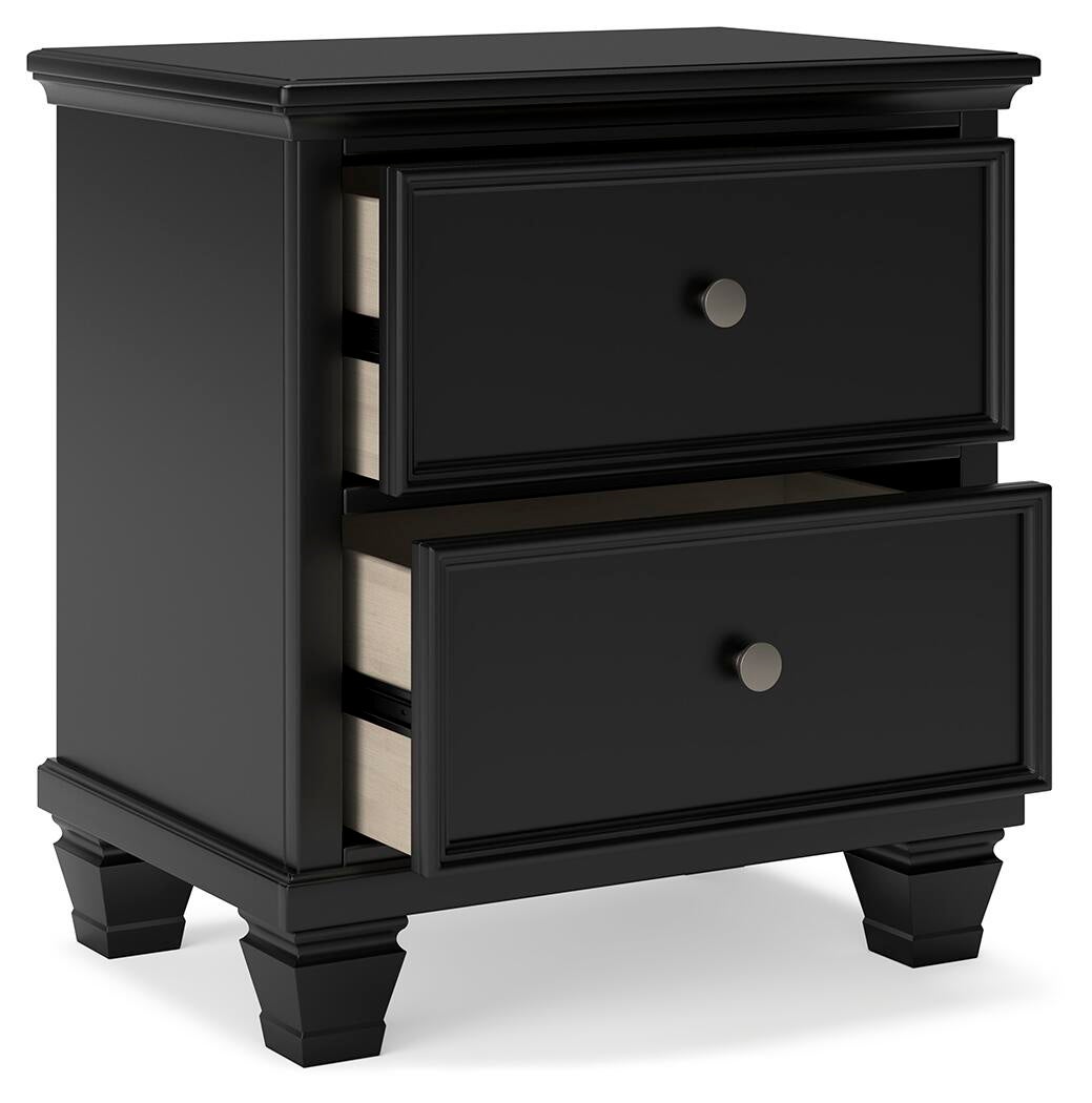 Lanolee Queen Panel Bed with Mirrored Dresser and Nightstand