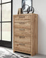 Hyanna Queen Panel Bed with 2 Side Storage, Dresser, Mirror, Chest and Nightstand