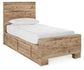 Hyanna Twin Panel Bed with 2 Side Storage, Dresser, Mirror, Chest and Nightstand
