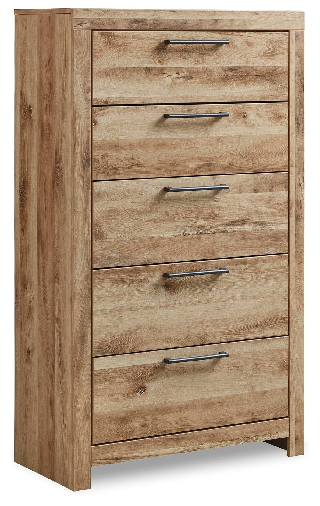 Hyanna Twin Panel Bed with 2 Side Storage, Dresser, Mirror, Chest and Nightstand