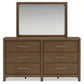 Cabalynn King Panel Bed with Storage with Mirrored Dresser and Nightstand