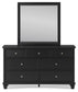 Lanolee Twin Panel Bed with Mirrored Dresser and Nightstand