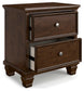 Danabrin Queen Panel Bed with Mirrored Dresser, Chest and Nightstand