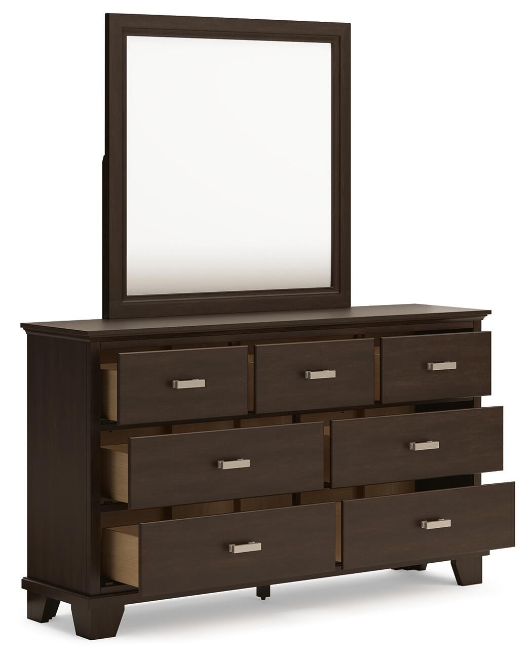 Covetown Twin Panel Bed with Mirrored Dresser