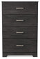 Belachime Twin Panel Bed with Mirrored Dresser, Chest and Nightstand
