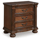 Lavinton King Poster Bed with Mirrored Dresser and Nightstand