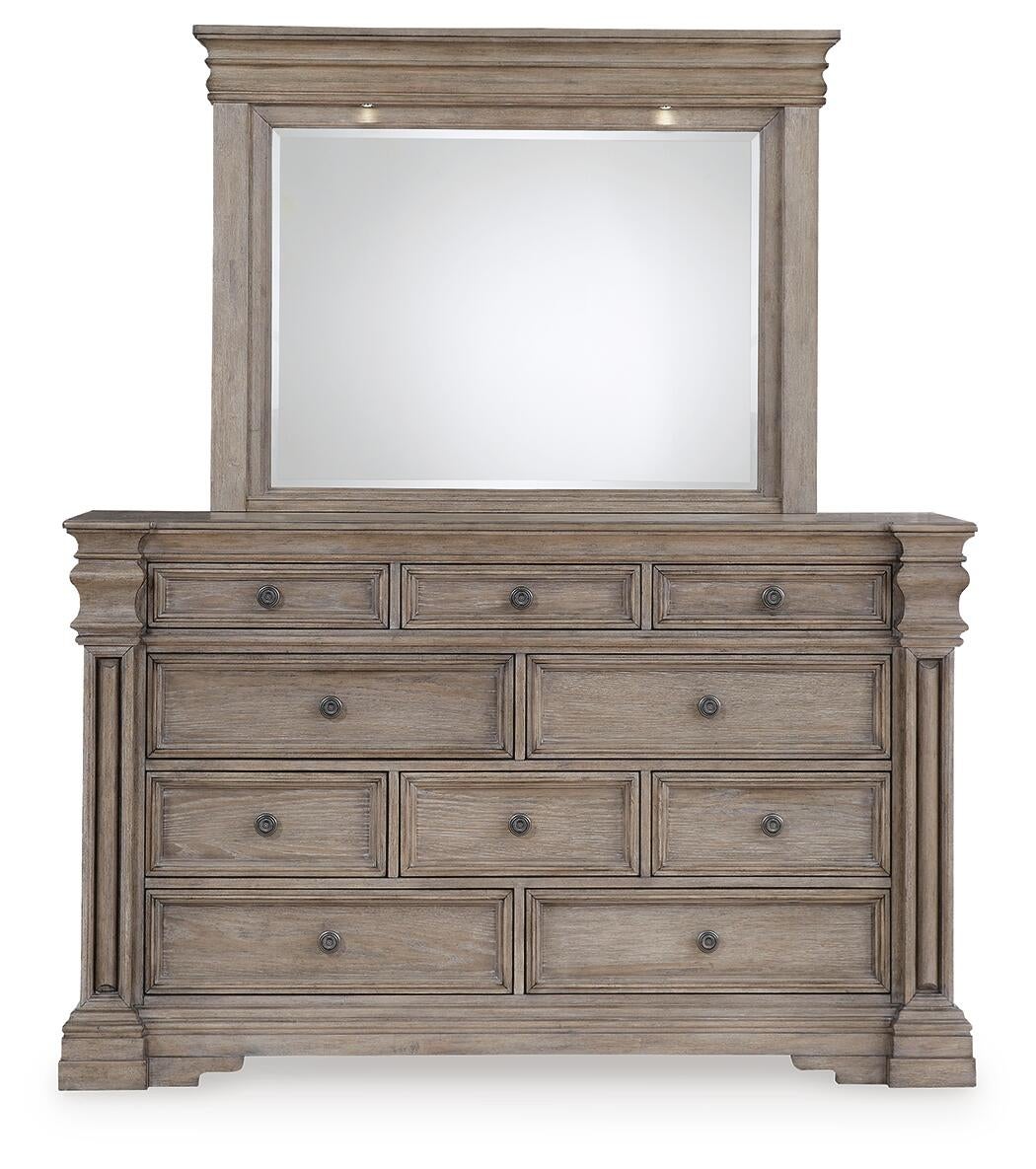 Blairhurst Queen Panel Bed with Mirrored Dresser