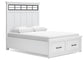 Ashbryn Queen Panel Storage Bed, Dresser, Mirror and Nightstand