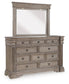 Blairhurst King Panel Bed with Mirrored Dresser and Nightstand