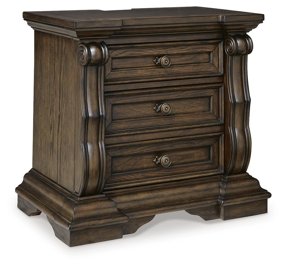 Maylee Queen Upholstered Bed, Dresser, Mirror, Chest and Nightstand
