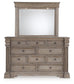 Blairhurst Queen Panel Bed with Mirrored Dresser and Nightstand