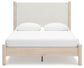 Cadmori Queen Upholstered Panel Bed with Mirrored Dresser