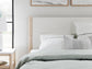 Cadmori Queen Upholstered Panel Bed with Mirrored Dresser