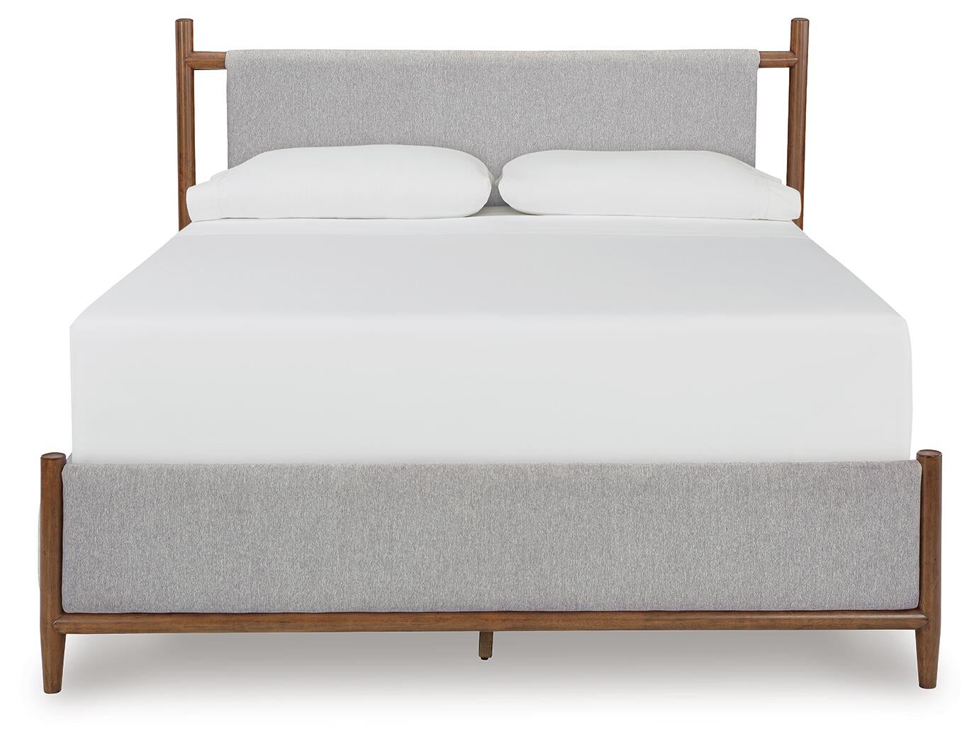 Lyncott Queen Upholstered Bed with Mirrored Dresser and Nightstand