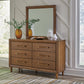 Lyncott King Upholstered Bed with Mirrored Dresser and Nightstand