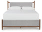 Lyncott California King Upholstered Bed with Mirrored Dresser and Nightstand