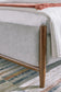 Lyncott California King Upholstered Bed with Mirrored Dresser and Nightstand