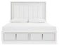 Chalanna Queen Upholstered Storage Bed with Mirrored Dresser