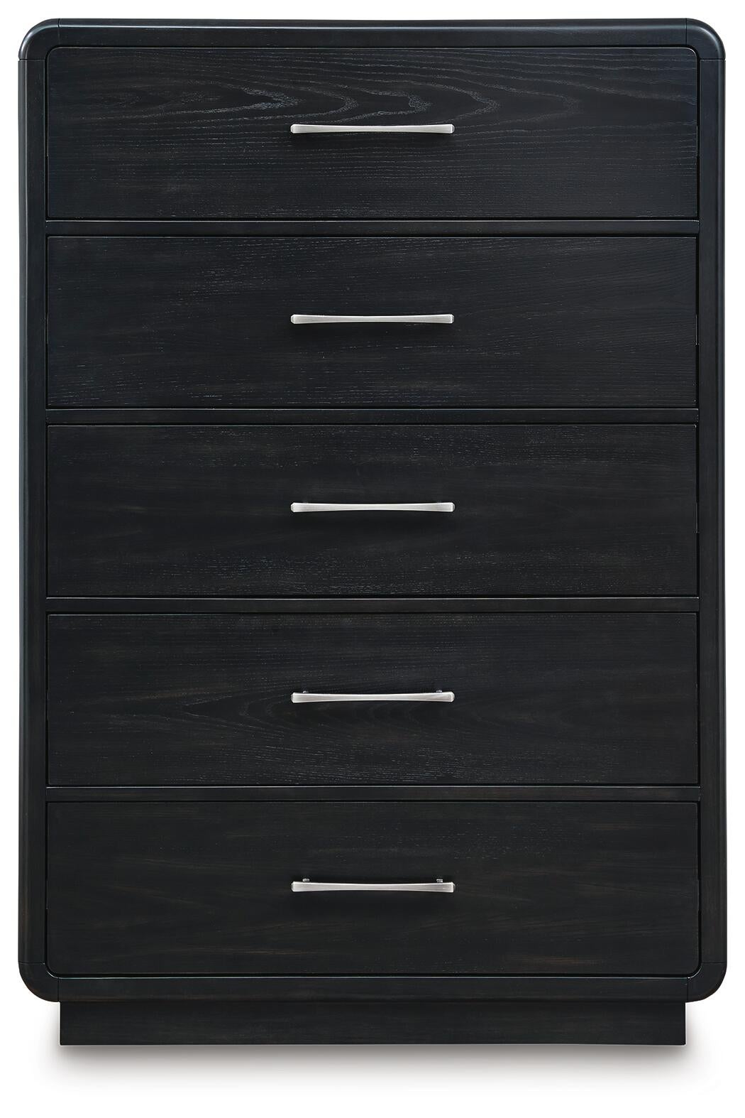Rowanbeck King Upholstered Panel Bed, Dresser, Mirror, Chest and Nightstand