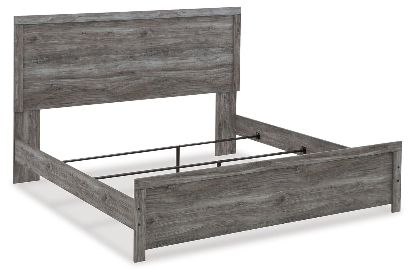 Bronyan King Panel Bed with Mirrored Dresser and Nightstand