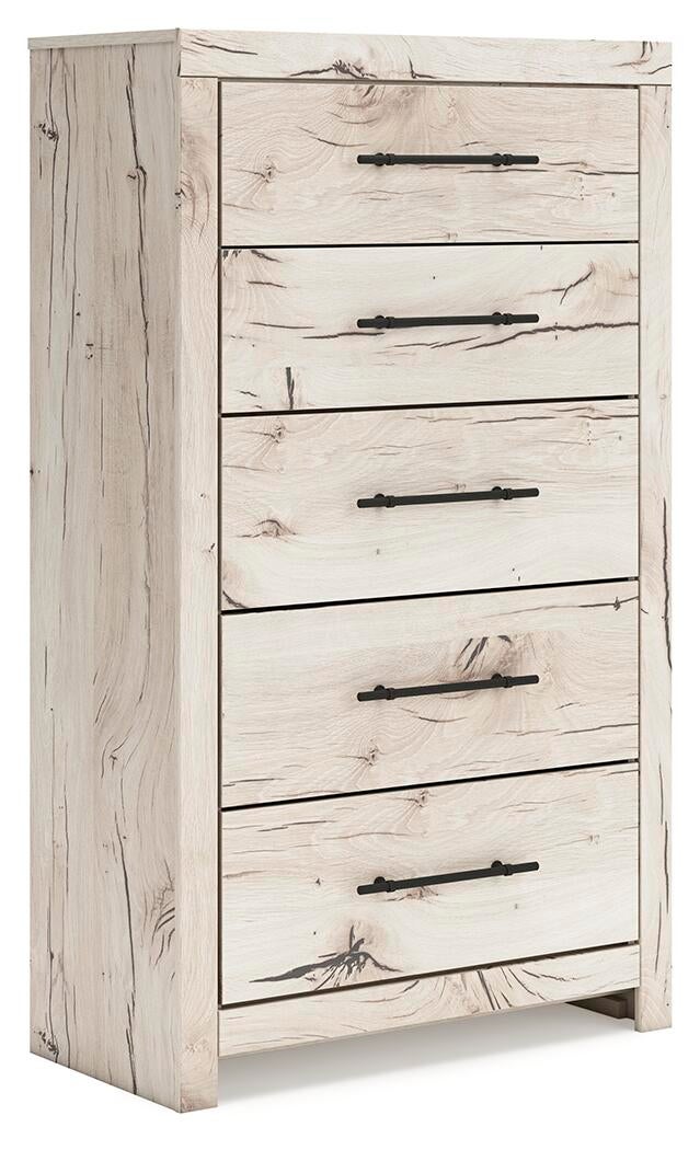 Lawroy Queen Panel Bed with Storage, Dresser, Mirror, Chest and Nightstand