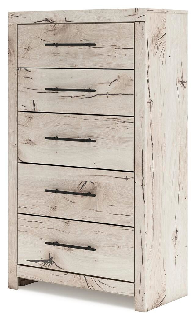 Lawroy King Panel Storage Bed, Dresser, Mirror, Chest and Nightstand
