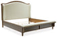 Sturlayne California King Upholstered Panel Bed, Dresser, Mirror, Chest and Nightstand