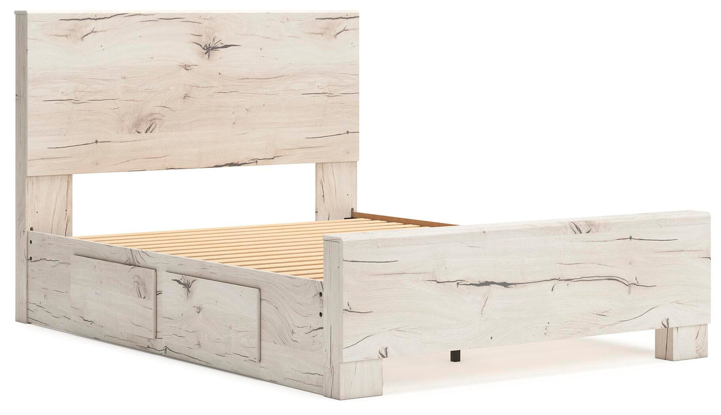 Lawroy Queen Panel Bed with Storage, Dresser and Mirror