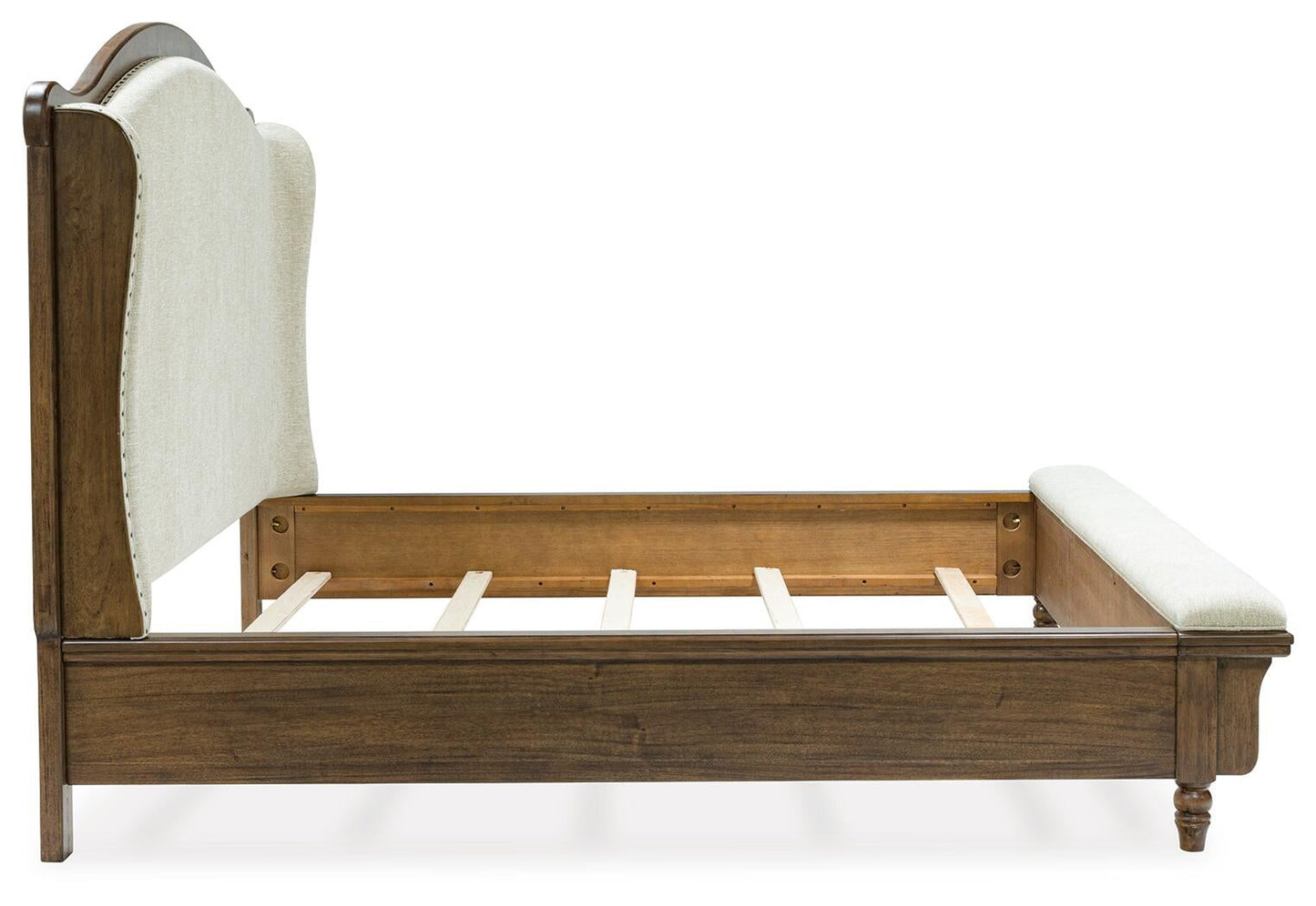 Sturlayne California King Upholstered Panel Bed, Dresser and Mirror