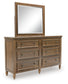 Sturlayne King Upholstered Panel Bed, Dresser, Mirror and Nightstand