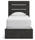 Delmorta Twin Panel Bed, Dresser, Mirror, Chest and Nightstand