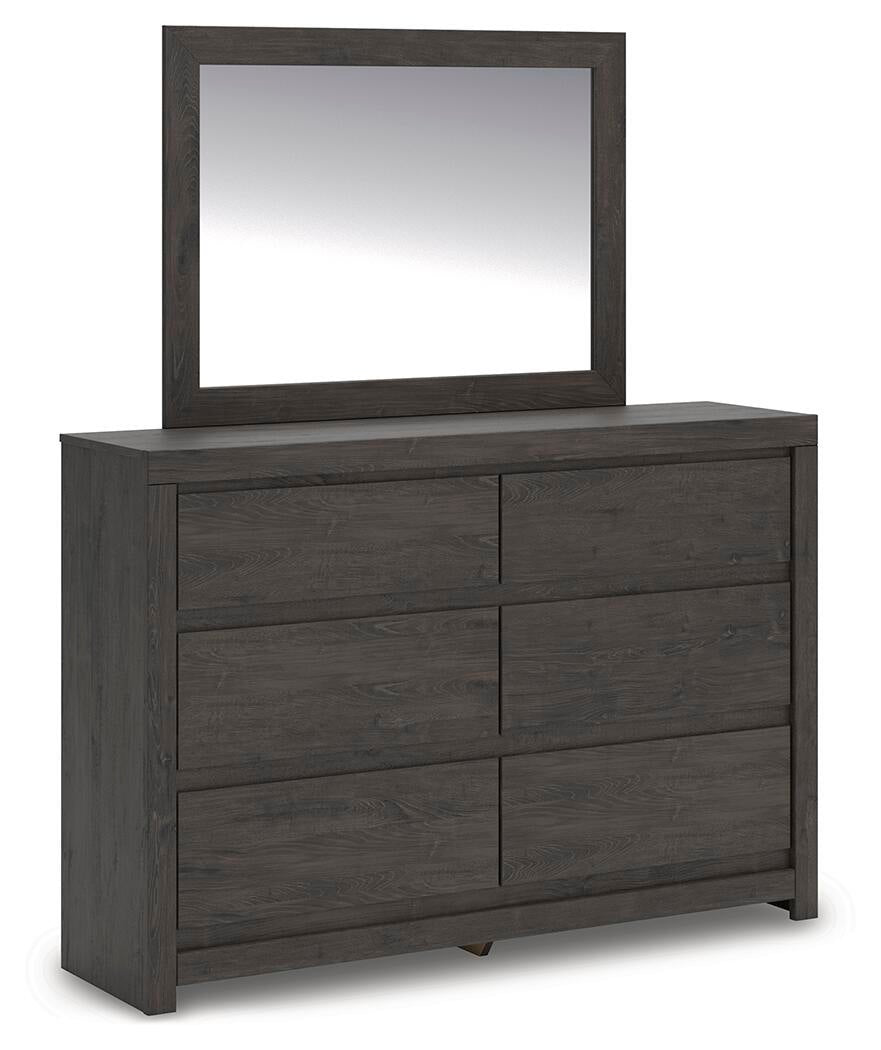 Parlayon Queen Panel Storage Bed, Dresser, Mirror and Nightstand
