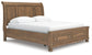 Vandenmore California King Storage Sleigh Bed with Mirrored Dresser and Nightstand