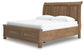Vandenmore King Storage Sleigh Bed with Mirrored Dresser and Nightstand