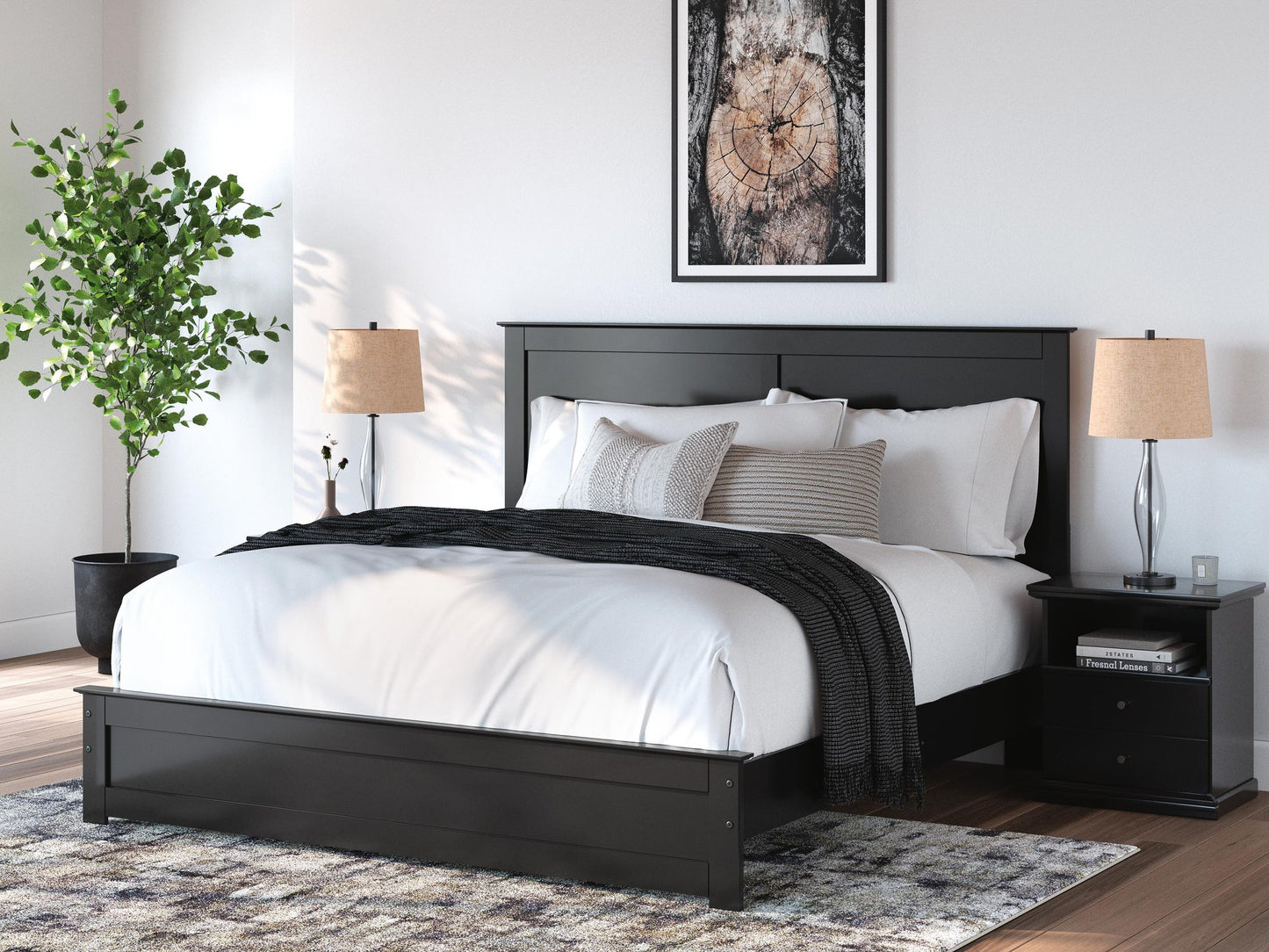 Maribel King Panel Bed, Dresser, Mirror, Chest and Nightstand