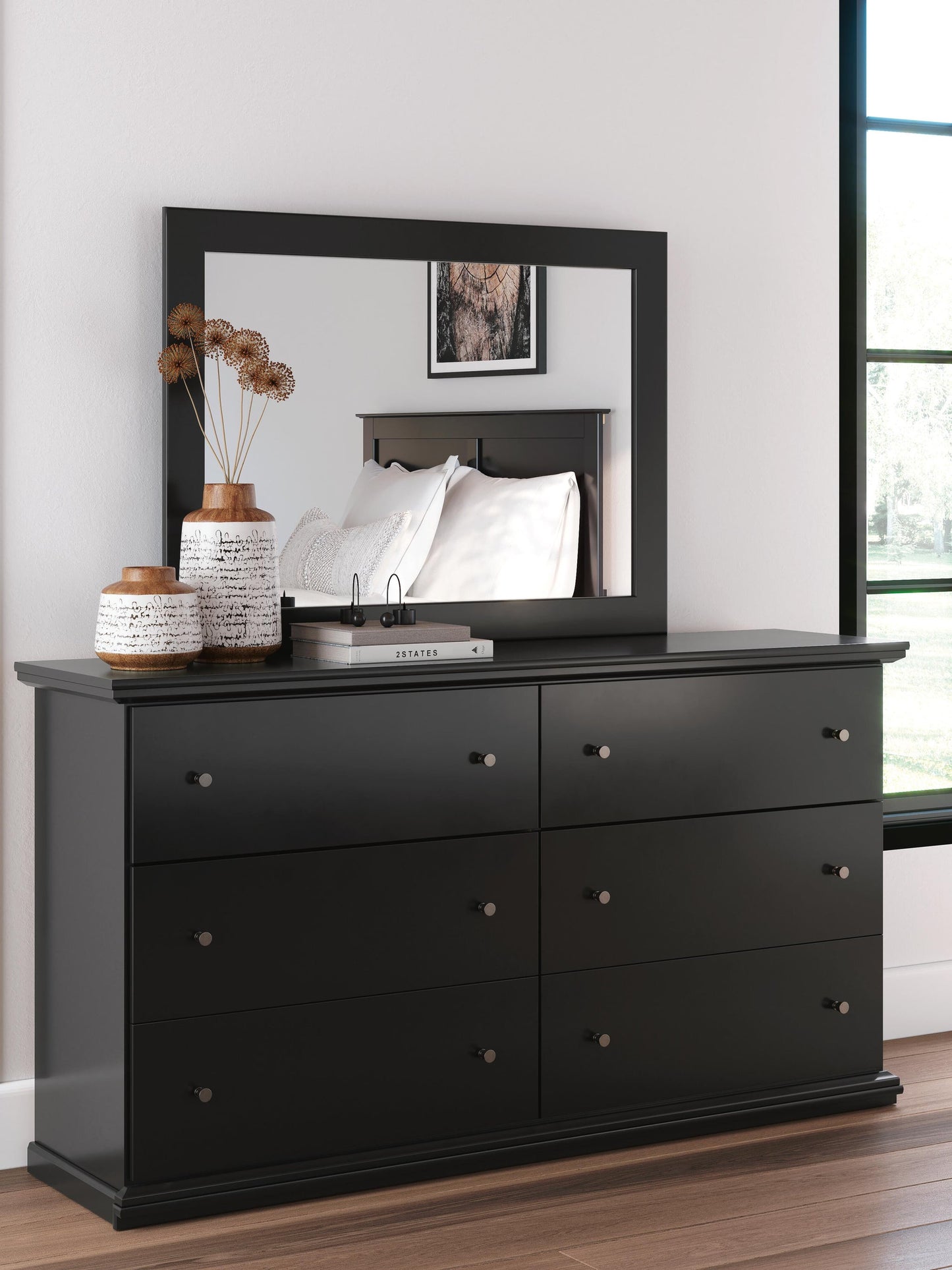 Maribel Queen Panel Bed, Dresser and Mirror