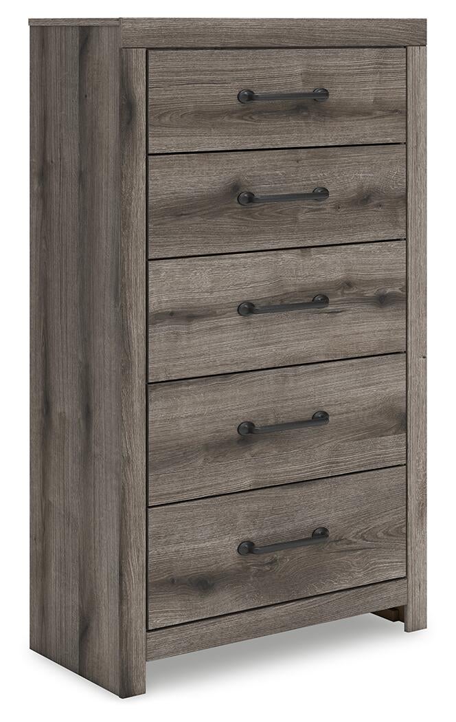 Urbanoore Full Panel Bed, Dresser, Mirror, Chest and Nightstand
