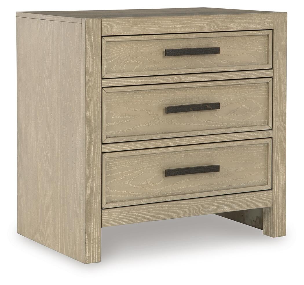 Calmoro Queen Bookcase Bed with Mirrored Dresser and Nightstand