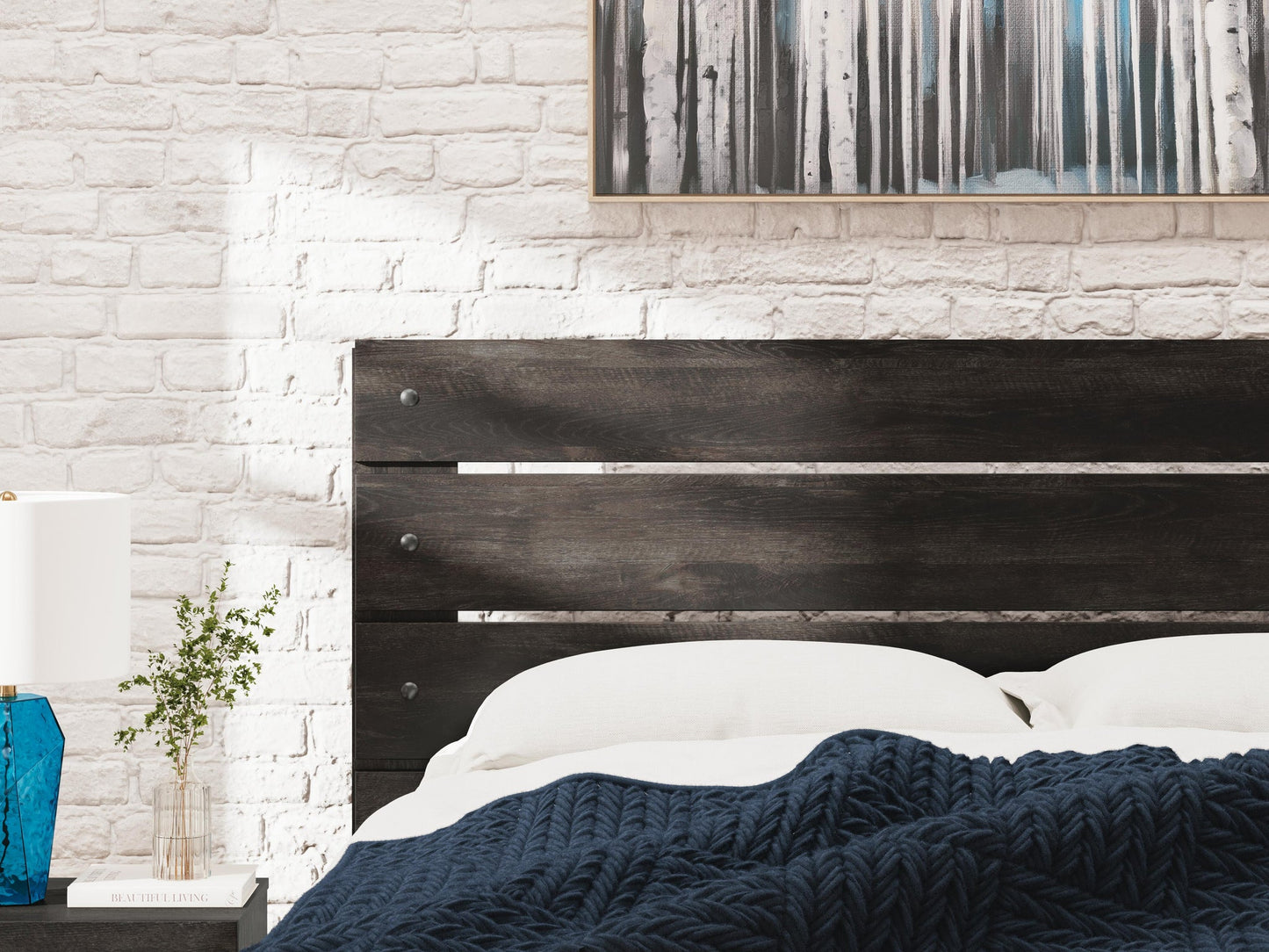 Delmorta King Panel Bed, Dresser, Mirror and Nightstand
