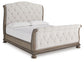 Ardenfield King Upholstered Sleigh Bed, Dresser, Mirror and Nightstand
