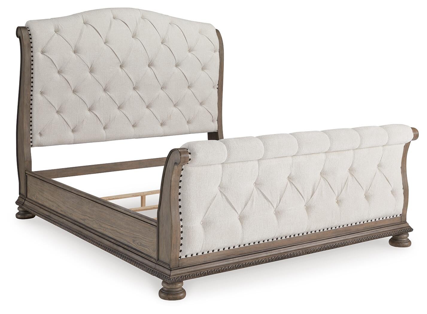 Ardenfield King Upholstered Sleigh Bed, Dresser, Mirror and Nightstand
