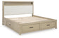 Calmoro California King Bookcase Bed with Mirrored Dresser