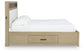Calmoro California King Bookcase Bed with Mirrored Dresser